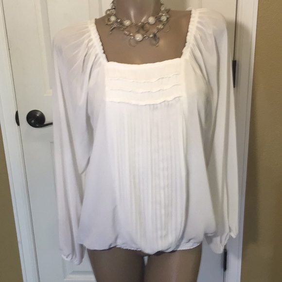 Grace Elements Tops - Grace Elements Long Sleeve White Blouse 🌺 XL